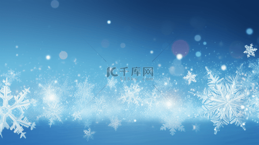 简约冬季雪片清新背景5