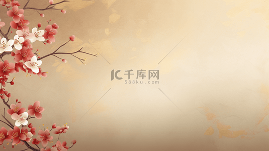 金色中国风梅花古典美纹理背景7