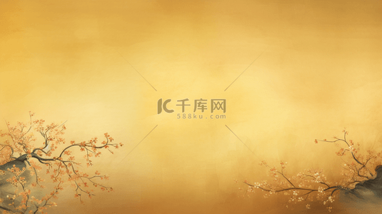 中国古典梅花背景图片_金色中国风梅花古典美纹理背景6