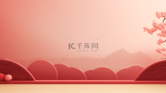 红色中国风春节喜庆简约纹理背景1