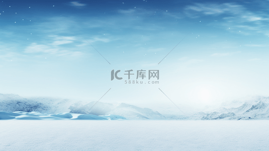 冬季背景图片_简约冬季冰雪冰原边界天际背景10