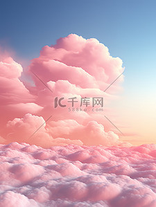 蓬松的粉红色晚霞云朵5
