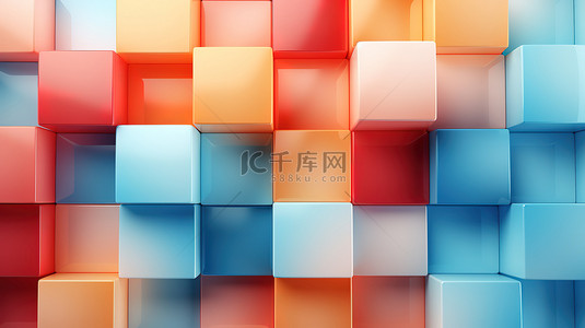 拼接彩色背景图片_几何正方形方块拼接彩色背景11