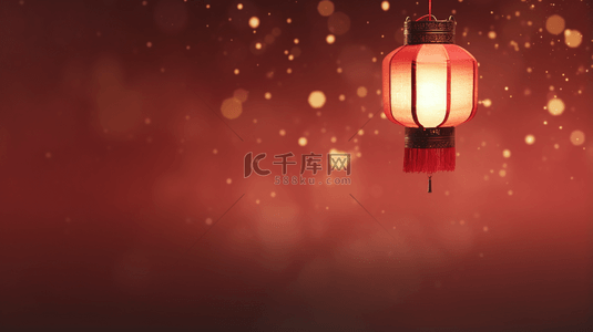 暖色中国风春节复古灯笼背景10