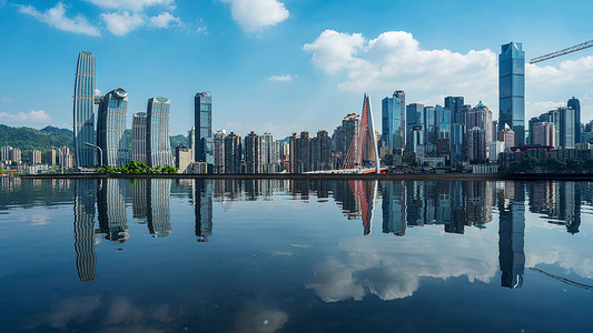 对称建筑摄影照片_重庆城市摄影