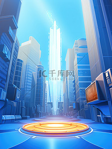 数字城市背景背景图片_城市高楼建筑街景电商背景17
