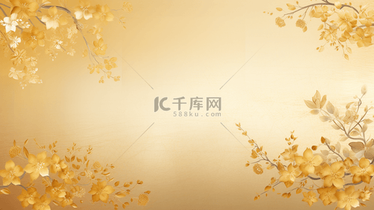 金色中国风梅花古典美纹理背景19