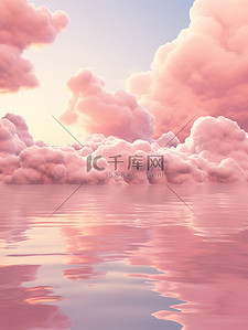 晚霞背景图片_蓬松的粉红色晚霞云朵11