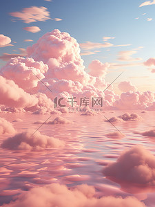 蓬松的粉红色晚霞云朵4