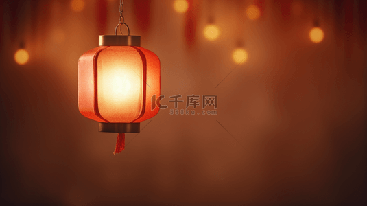 暖色中国风春节复古灯笼背景14