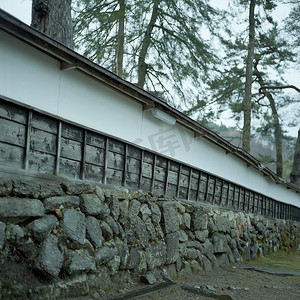 神社矢量摄影照片_日本福岛神社墙