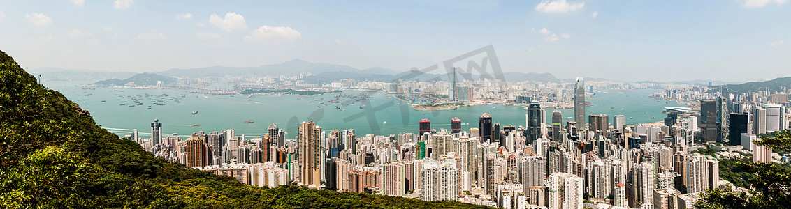 流水摄影照片_香港维多利亚峰的景色