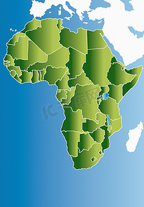 绘画插图摄影照片_非洲地图