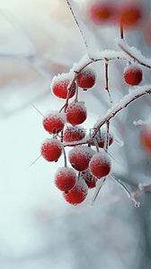 霜降背景图片_二十四节气霜降节气红果枝