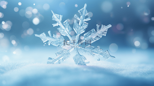 冰雕背景图片_蓝色冬季雪花简约唯美背景10