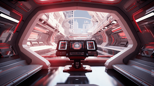 红色高科技隧道感创意展台背景18