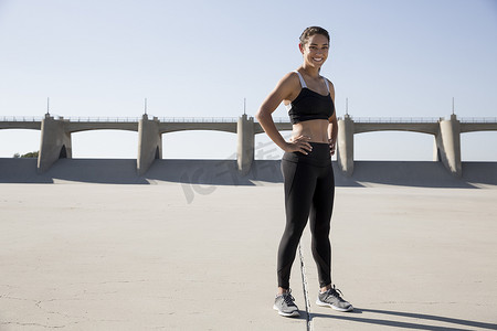 健康管理摄影照片_年轻女运动员范奈斯美国加利福尼亚州