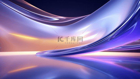 展示科技背景图片_C4D展示舞台玻璃感折射波纹背景10