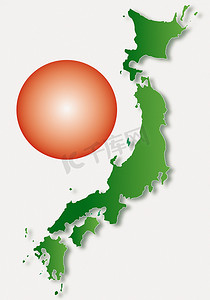 纯色高光摄影照片_日本地图