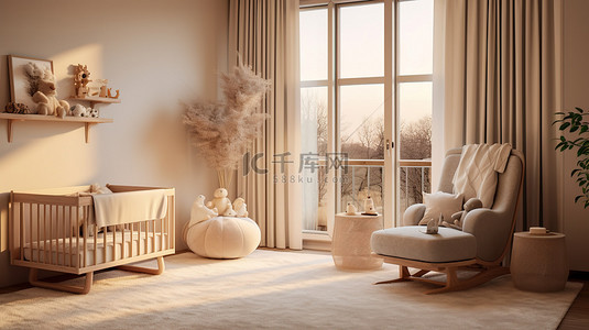 婴儿的背景背景图片_温馨的婴儿房家居背景12