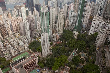 从香港摩天大楼俯瞰风景中国