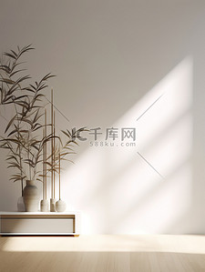 中式背景竹子背景图片_竹子光影暖白色背景12