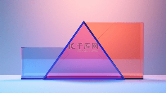 立体几何质感背景图片_彩色现代感立体几何创意背景17