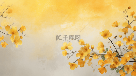 古风手绘鲜花背景图片_手绘清新小鲜花春节装饰背景5
