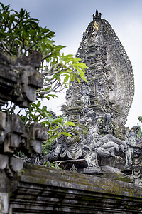 东南亚人摄影照片_印度尼西亚巴厘岛乌布附近寺庙的细节
