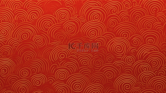 中国风波浪纹背景图片_红金新年花纹中国风传统花纹