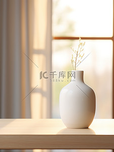 明亮客厅的桌子陶瓷花瓶家居背景18