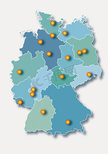 文化理念摄影照片_德国地图