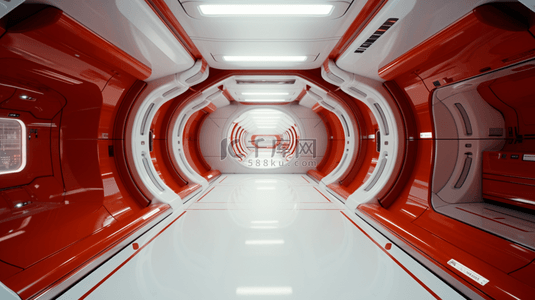 红色高科技隧道感创意展台背景23