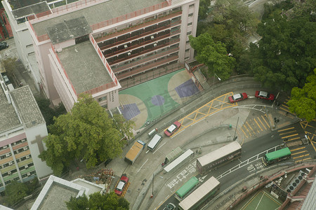 从香港摩天大楼俯瞰风景中国