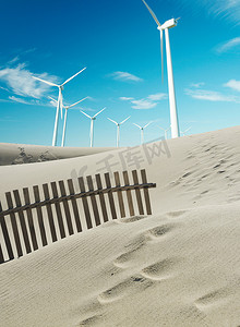 带有沙丘的风力涡轮机