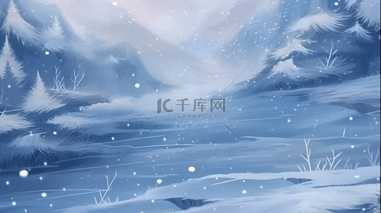 青海雪山背景图片_蓝色立冬小雪大雪节气雪地雪山风景