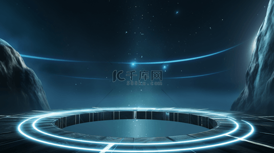 银河空间科技感展示台背景12
