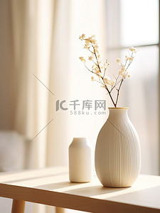 桌子背景图片_明亮客厅的桌子陶瓷花瓶家居背景3