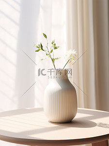 明亮客厅的桌子陶瓷花瓶家居背景11