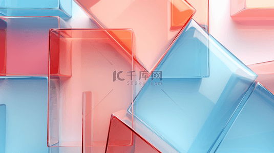 几何数字6背景图片_彩色现代感几何立体创意背景6