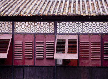 结构之美摄影照片_澳门中国文华的房子外观