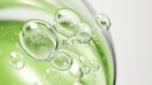 气泡质感背景图片_浅绿色液体精华纹理质感背景6
