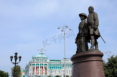 开国元勋摄影照片_叶卡捷琳堡开国元勋雕像