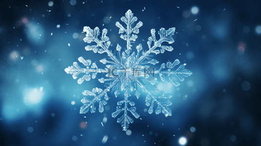 冰雕背景图片_蓝色冬季雪花简约唯美背景5