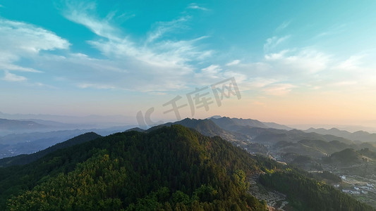 花李花摄影照片_重庆印盒李花春季航拍