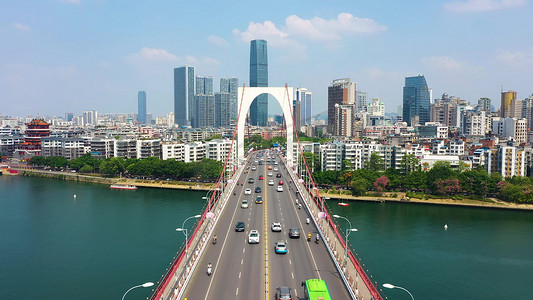 柳州摄影照片_广雅大桥俯拍车流实拍