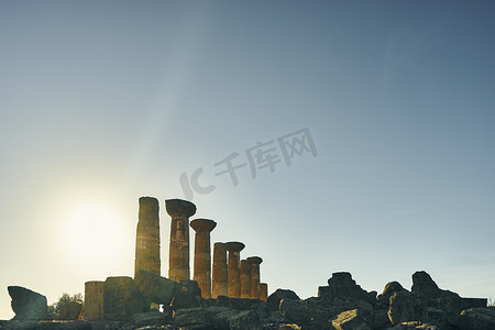 意大利西西里岛阿格里根托黄昏之谷赫拉克勒斯神庙遗迹