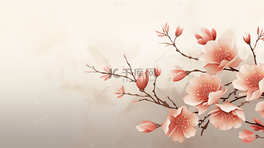 鲜花手绘背景图片_手绘清新小鲜花春节装饰背景14