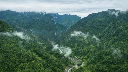 壮丽三峡竹海4A景区自然风光航拍