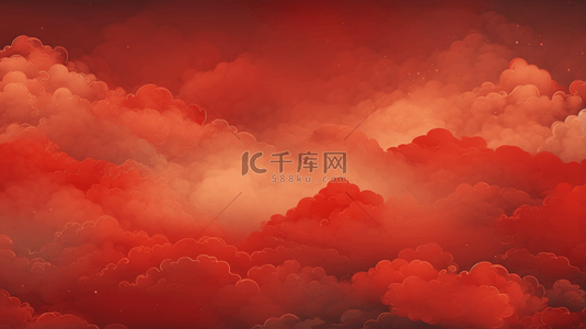 红色吉祥背景背景图片_红色中国风传统简约祥云背景13